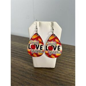 2/$10 ⭐️ 3/$12 | Wooden Teardrop Teach Love Inspire Earrings